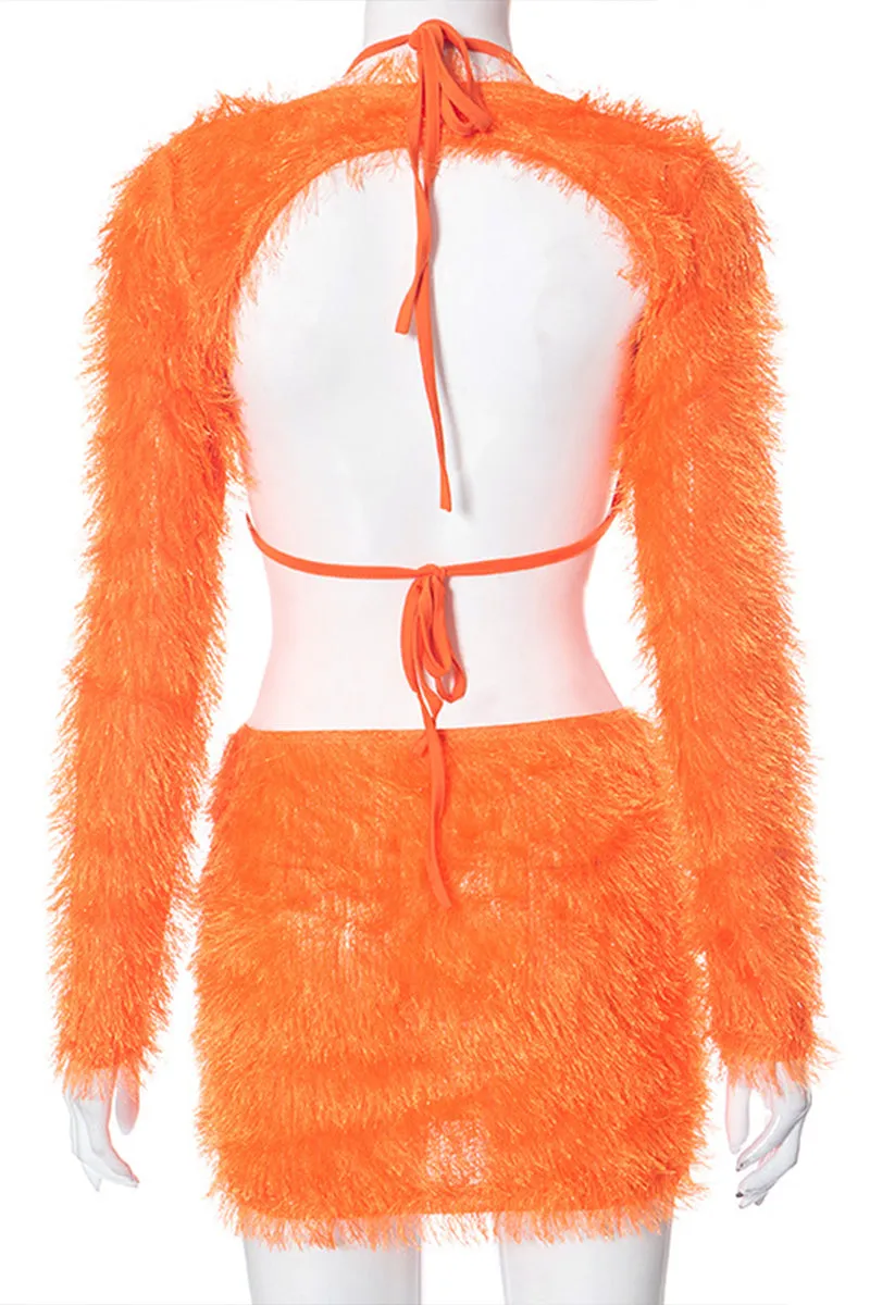 UH721 Shoulder Sleeve Warmer with Bra Top and Skirt Set