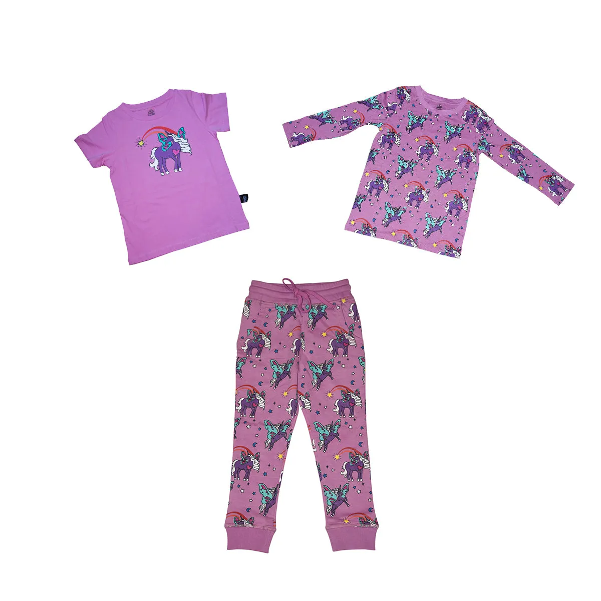 Unicorn Papillon Long Sleeve Tee in Orchid