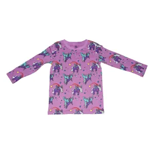 Unicorn Papillon Long Sleeve Tee in Orchid