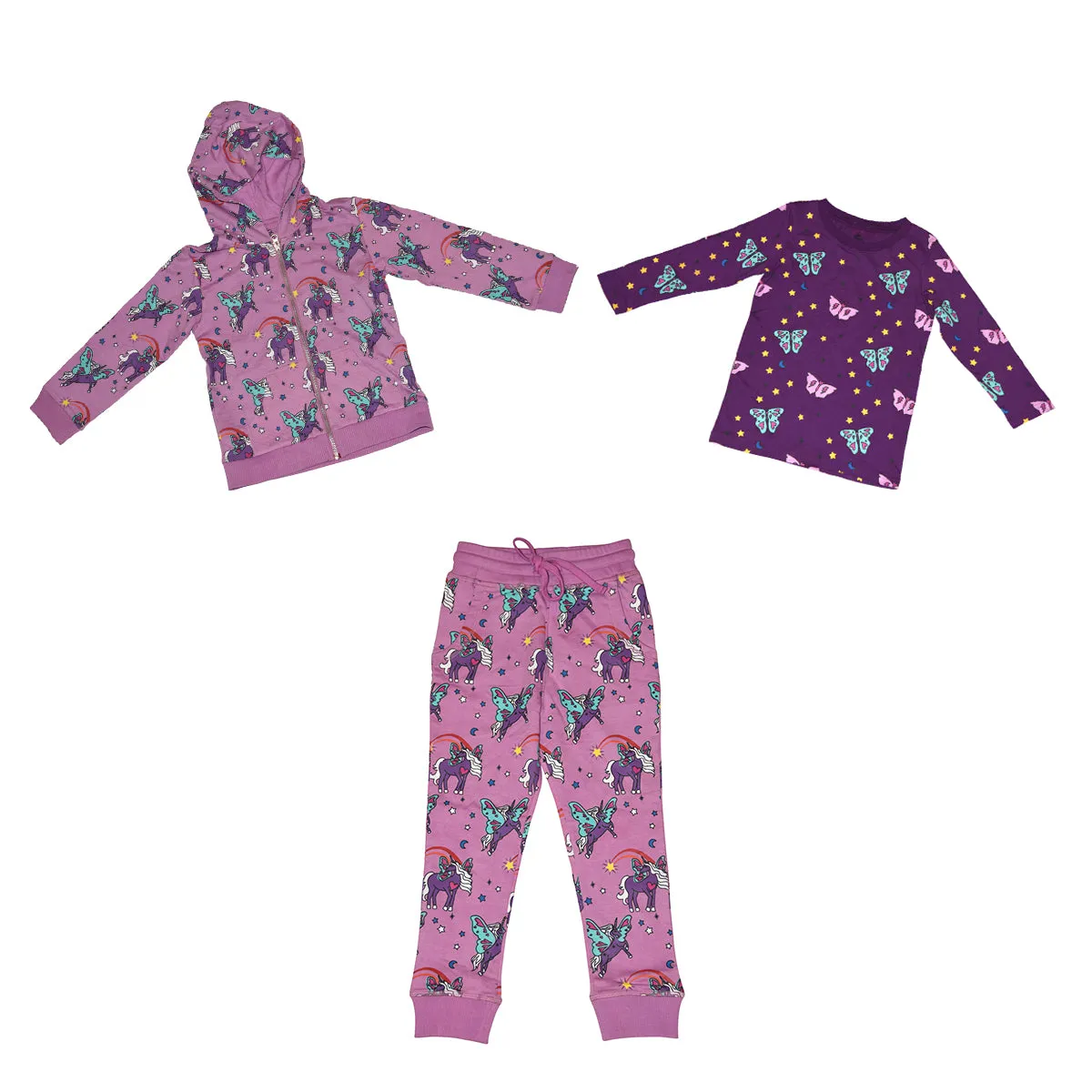 Unicorn Papillon Print Joggers in Orchid