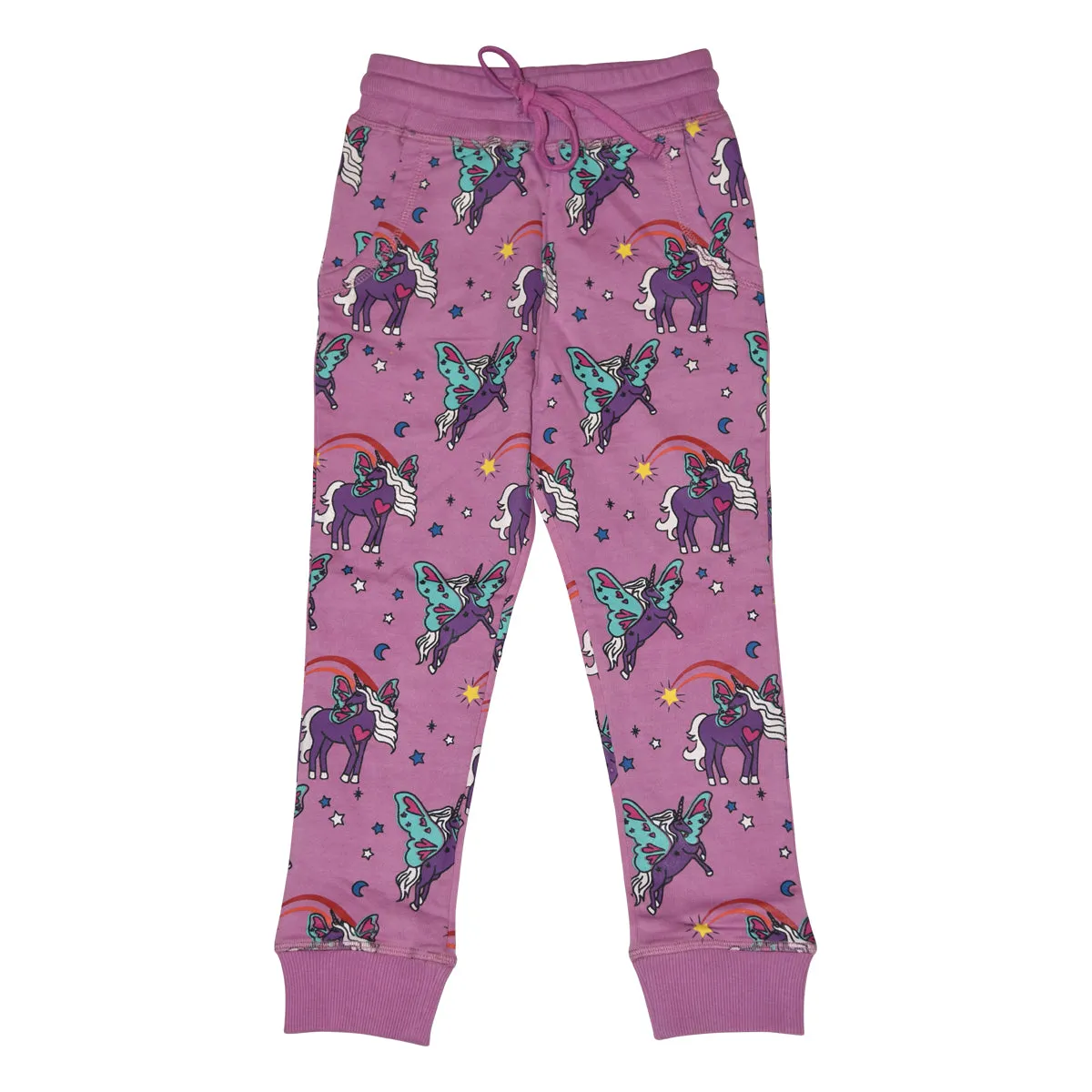 Unicorn Papillon Print Joggers in Orchid