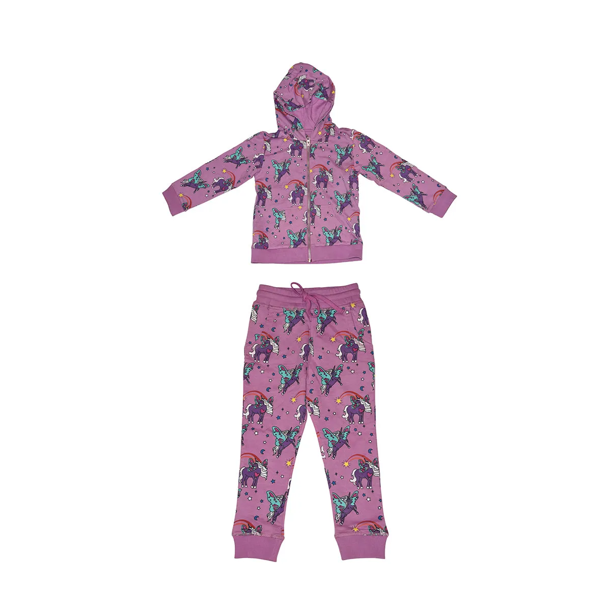 Unicorn Papillon Print Joggers in Orchid