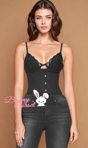 VG-19732 - Black Corset Waist Shaper in 100% Cotton