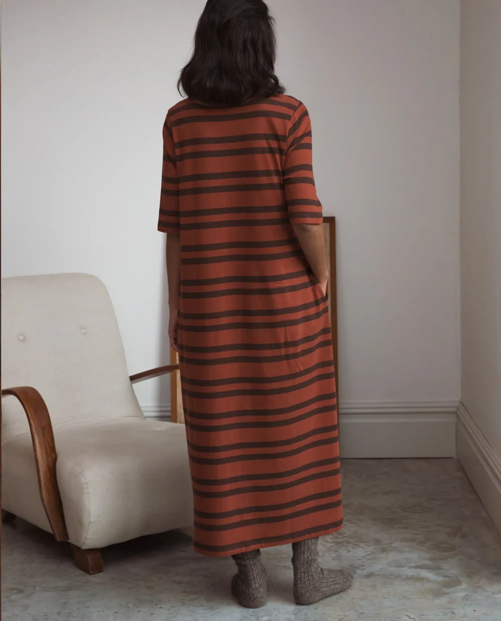 Victoria-Sue Organic Cotton Dress In Tortoiseshell & Chocolate