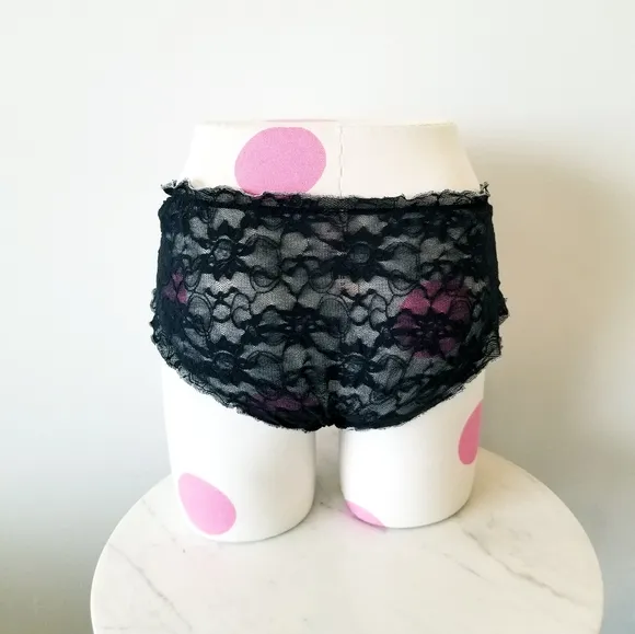 Victoria's Secret Vintage Angels Lace Embroidered Hiphugger Nylon Panty NWT