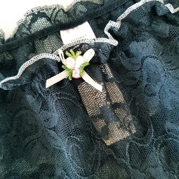 Victoria's Secret Vintage Angels Lace Embroidered Hiphugger Nylon Panty NWT