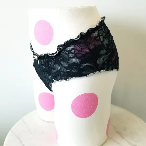 Victoria's Secret Vintage Angels Lace Embroidered Hiphugger Nylon Panty NWT