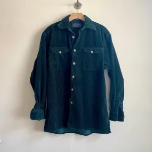 Vintage 90s 00s Common Man by Dale Waters Wide Wale Corduroy shirt // Size Medium