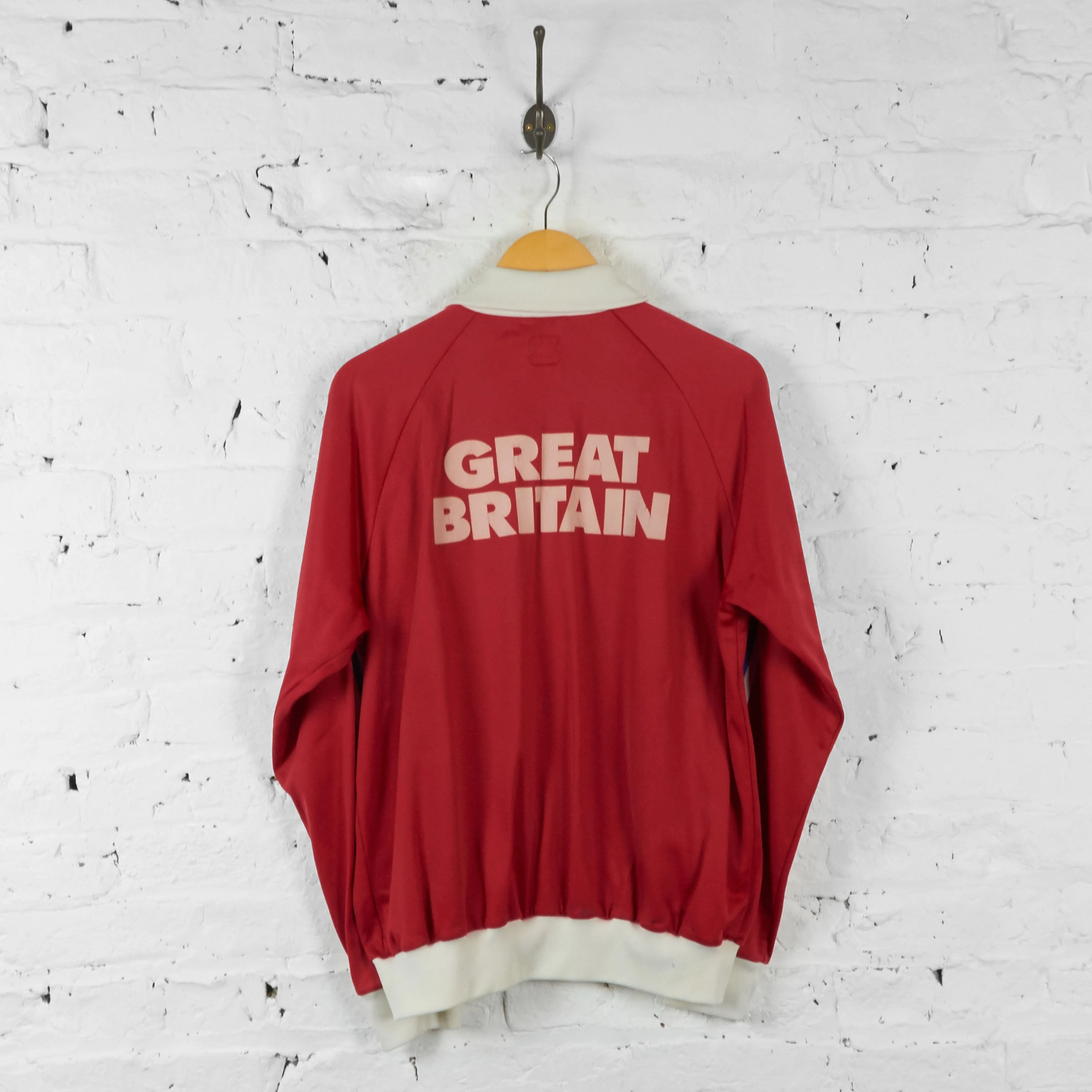 Vintage Adidas Great Britain Tracksuit Top - Red - L