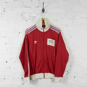 Vintage Adidas Great Britain Tracksuit Top - Red - L