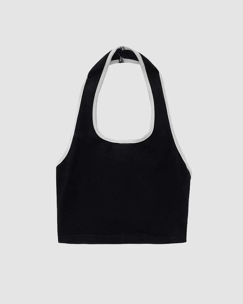 Wardeness Contrasting Crop Tank Top