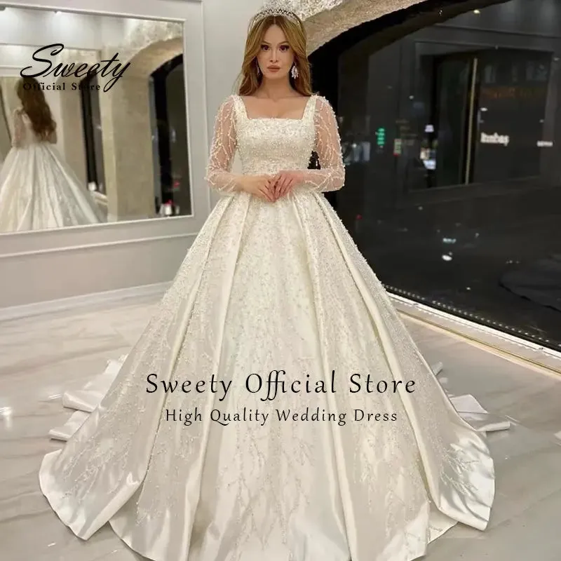 Wedding Guest Dresses: Wedding Dress Embroidered Lace Beading With Princess