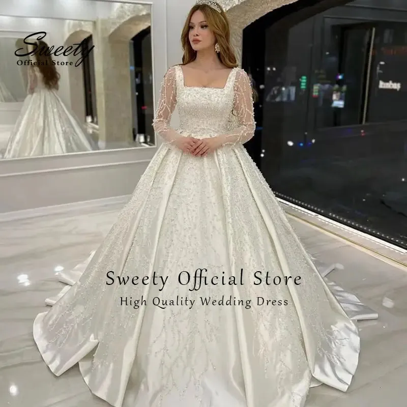 Wedding Guest Dresses: Wedding Dress Embroidered Lace Beading With Princess