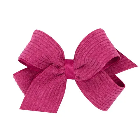 Wee Ones Medium Grosgrain Hair Bow with Wide Wale Corduroy Overlay