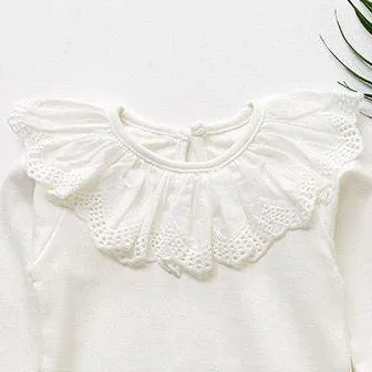White Classic Peter Pan Collar Romper