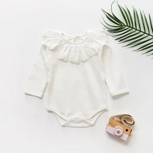 White Classic Peter Pan Collar Romper