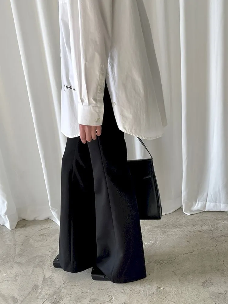 White Embroidered Hem Embroidered Shirt