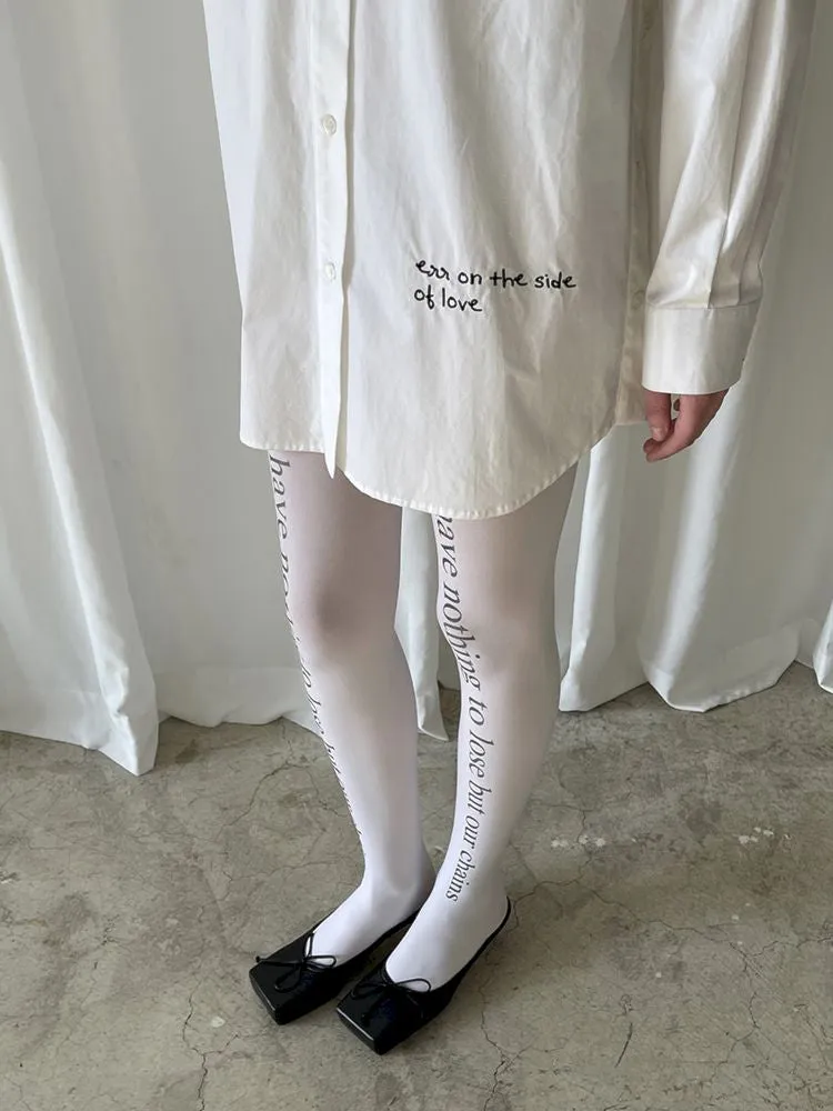 White Embroidered Hem Embroidered Shirt