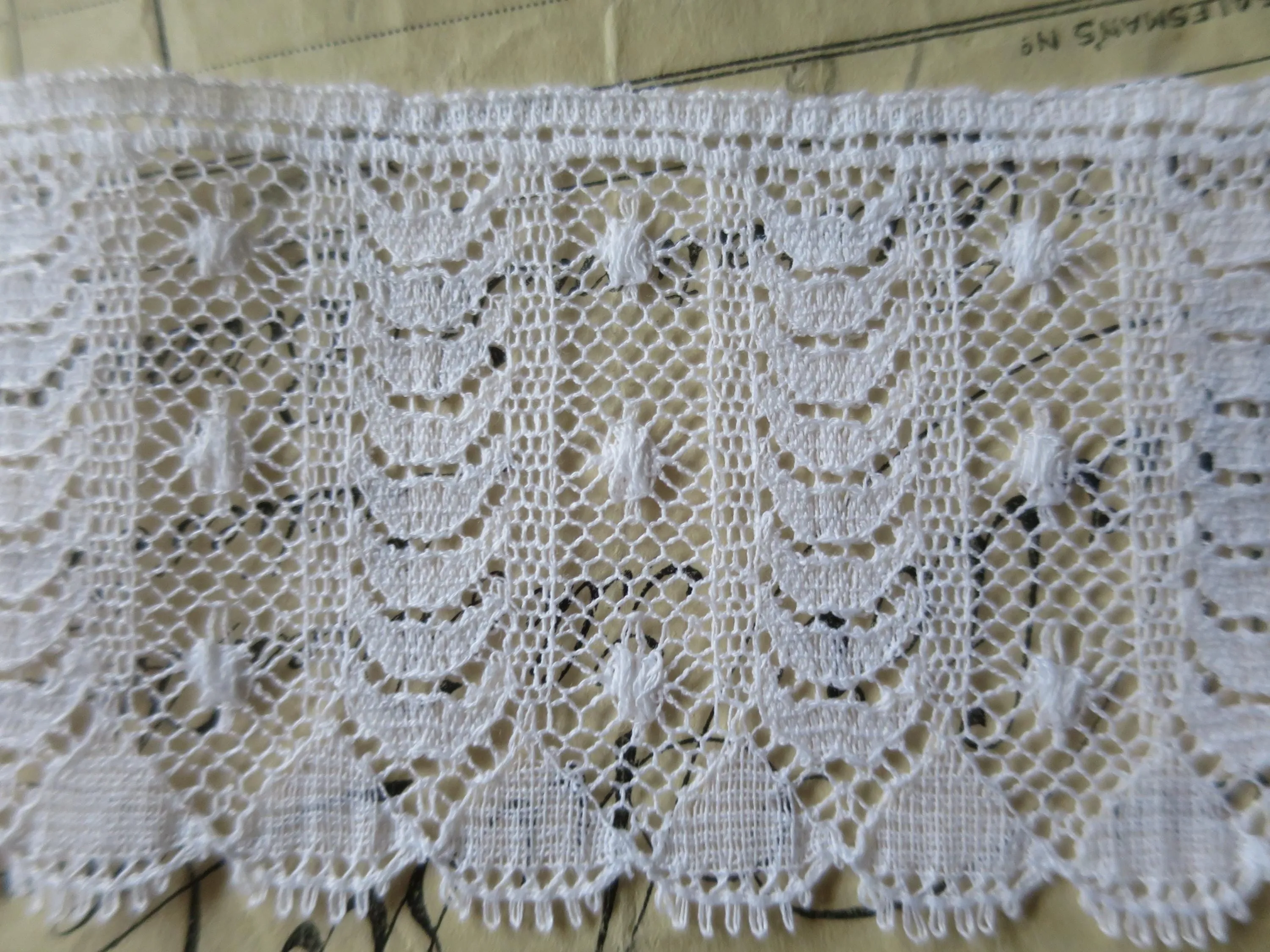 White English Nottingham Lace- Fine Ripon Stripes- 5.5 cm