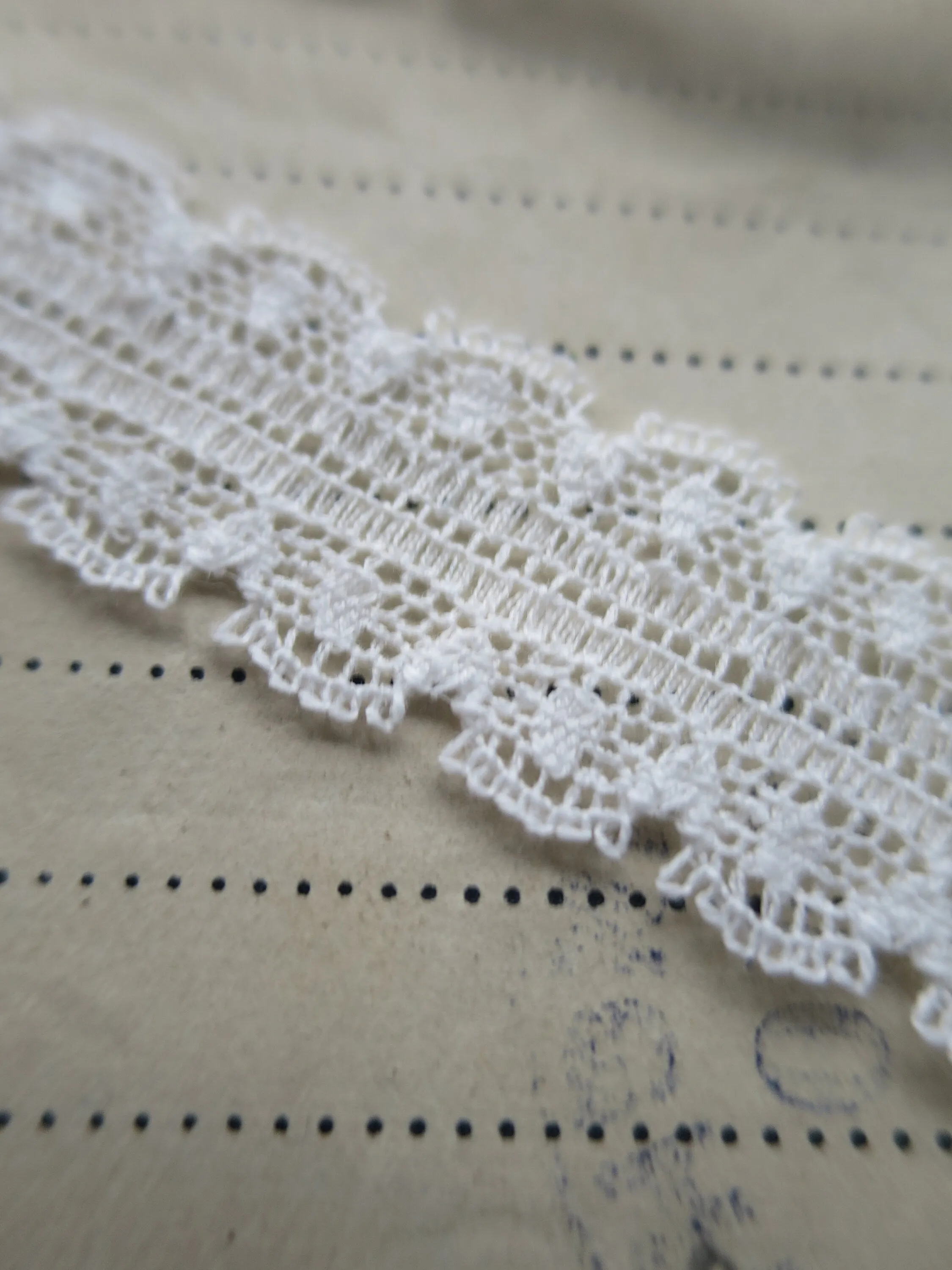 White English Nottingham Lace- Scallops Point Lace- Galloon- 1.7 cm