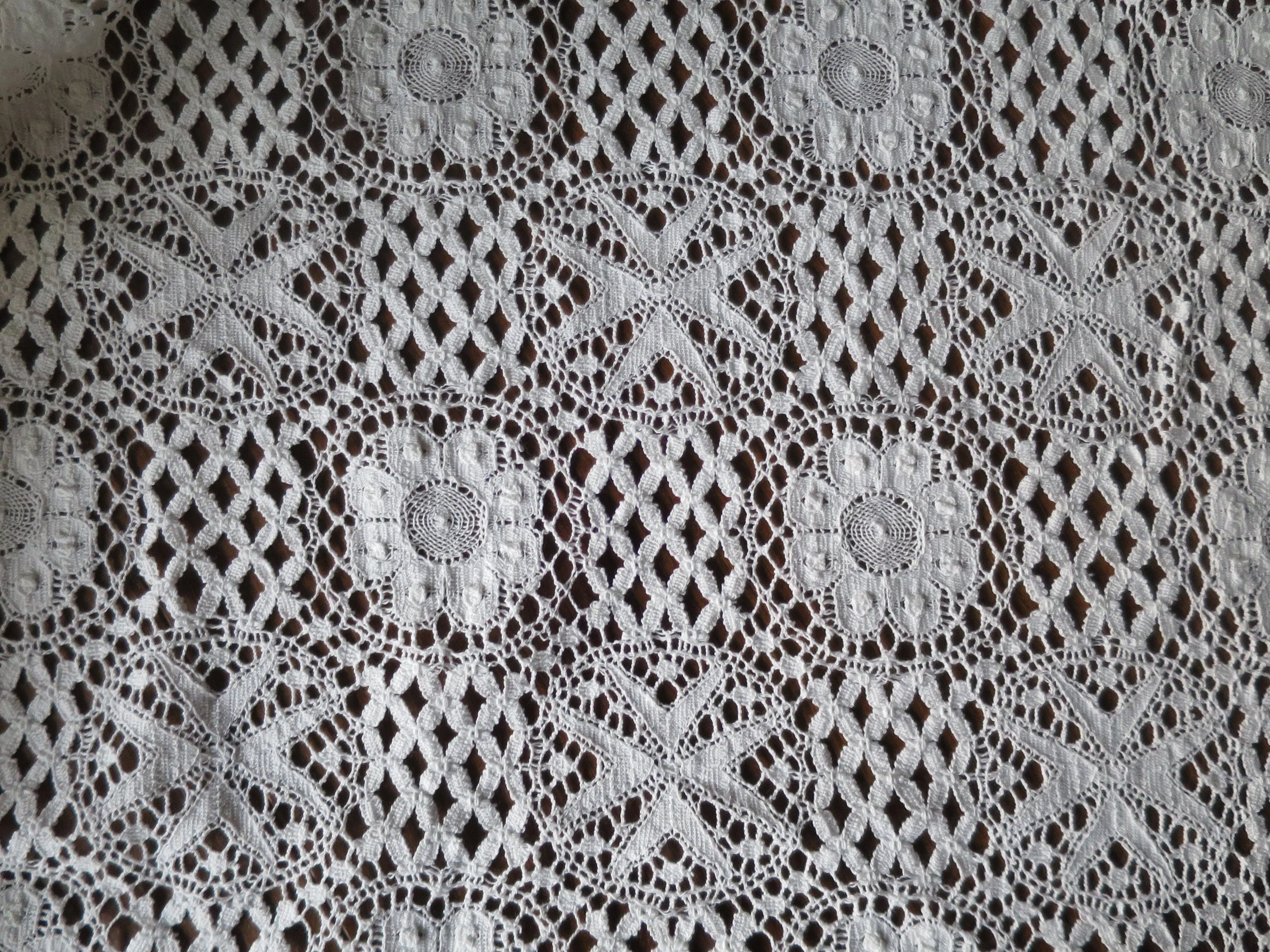 White English Nottingham Liturgical Ecclesiastical Lace Fabric- 140 cm Wide- Sold by the 1/2 Meter