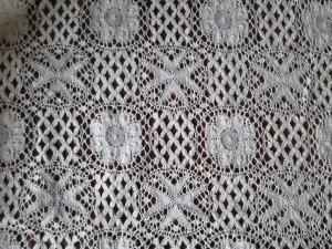 White English Nottingham Liturgical Ecclesiastical Lace Fabric- 140 cm Wide- Sold by the 1/2 Meter