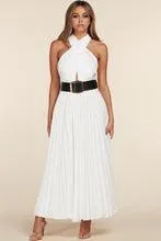 WHITE HALTER DRESS