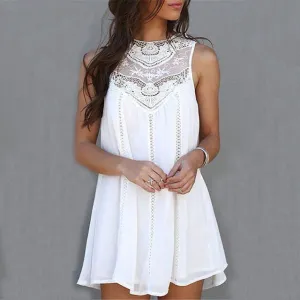 White Lace Mini  Dress