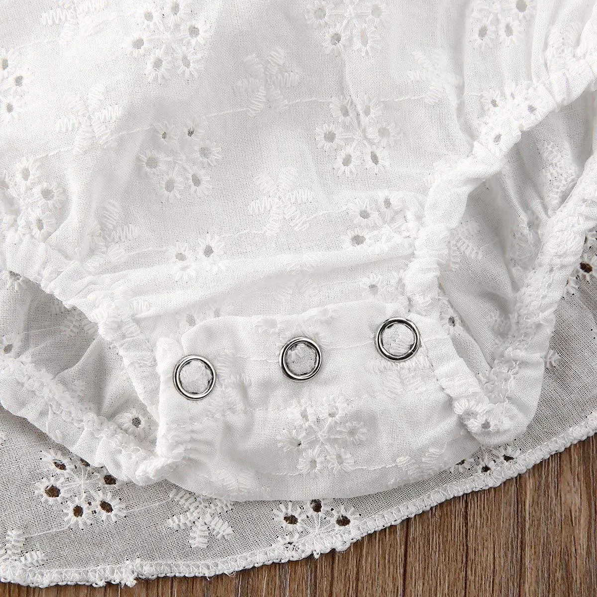 White Ruffle Romper Dress & Headband