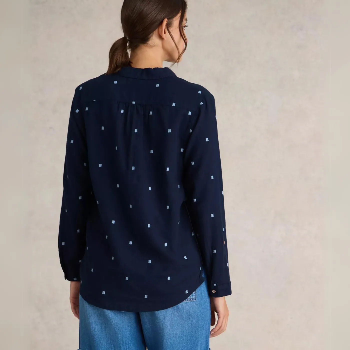 White Stuff Sophie Organic Cotton Shirt | Dark Navy