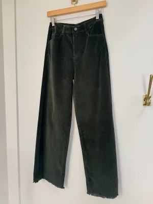 Wide Leg Corduroy Pants {Olive}