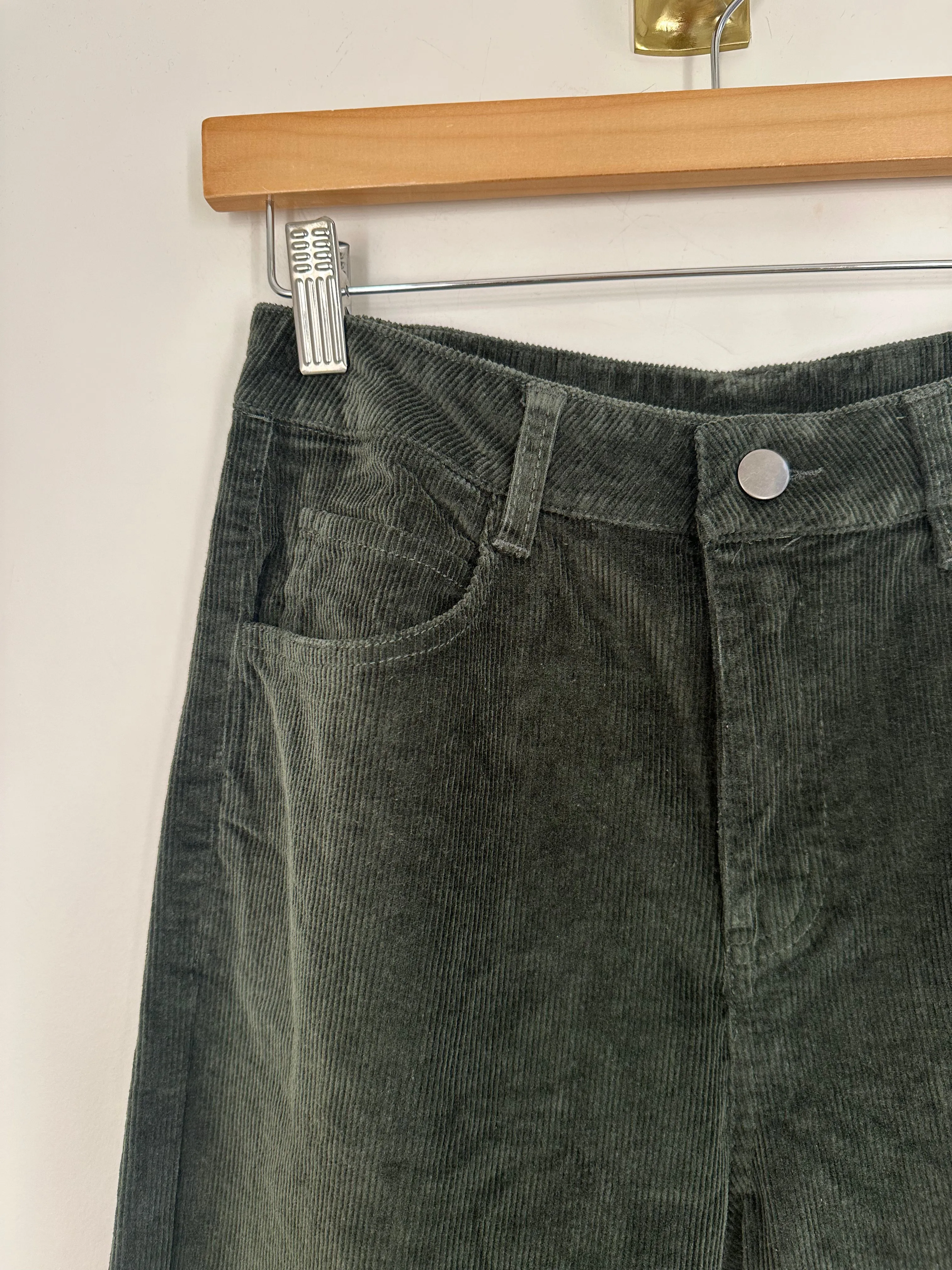 Wide Leg Corduroy Pants {Olive}
