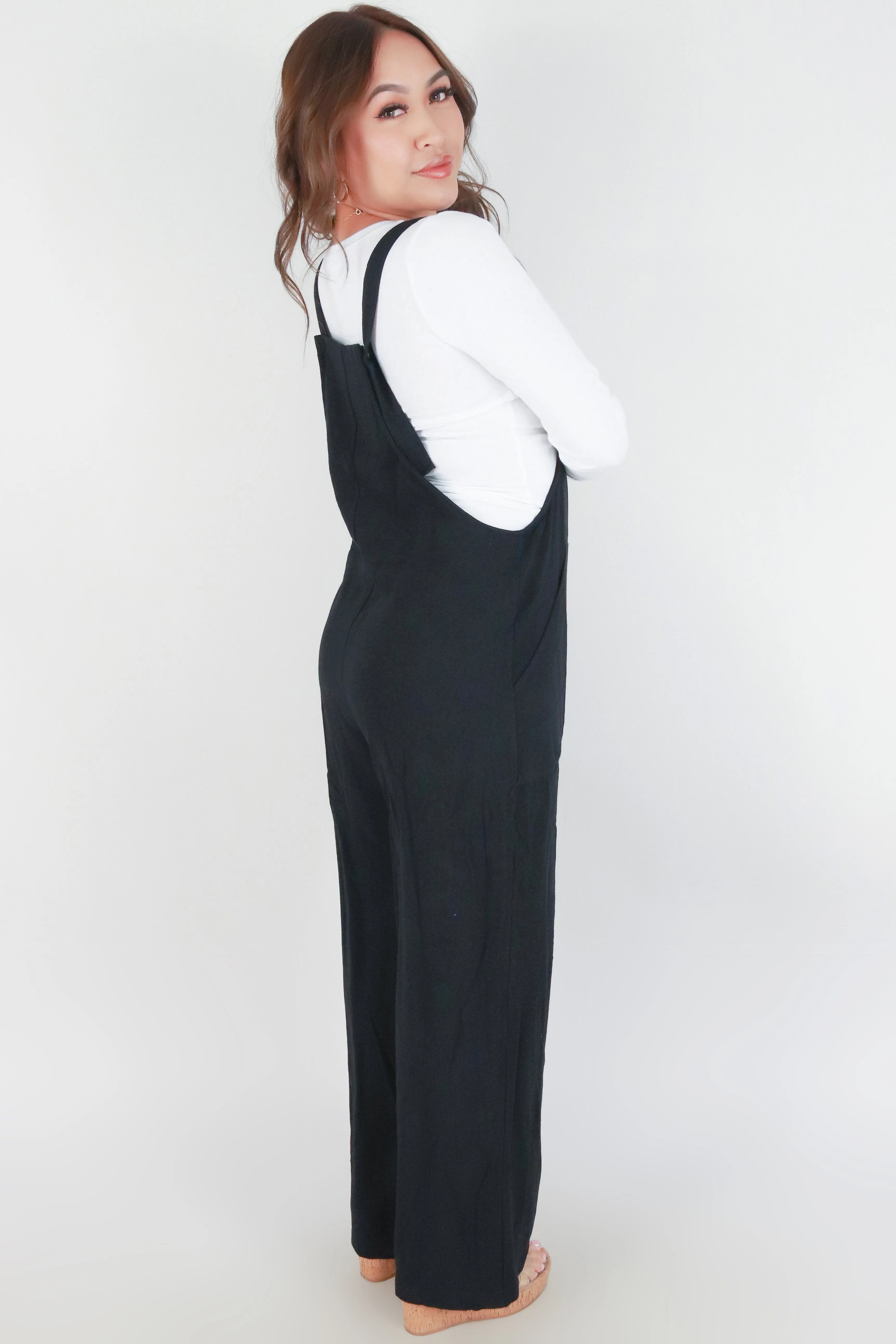 WIDE LEG LINEN OVERALLS