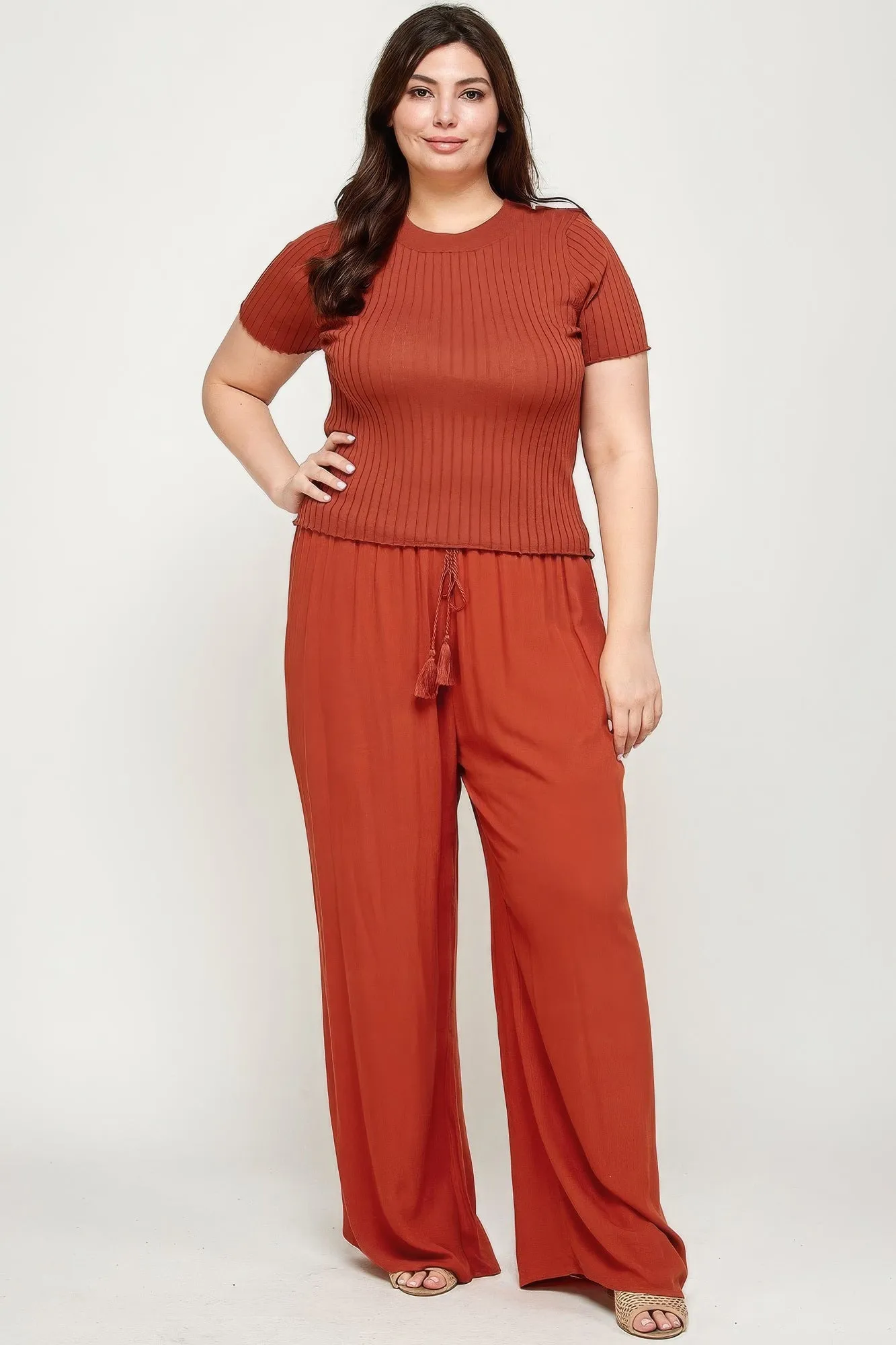 Wide Leg Palazzo Pants - Plus Size