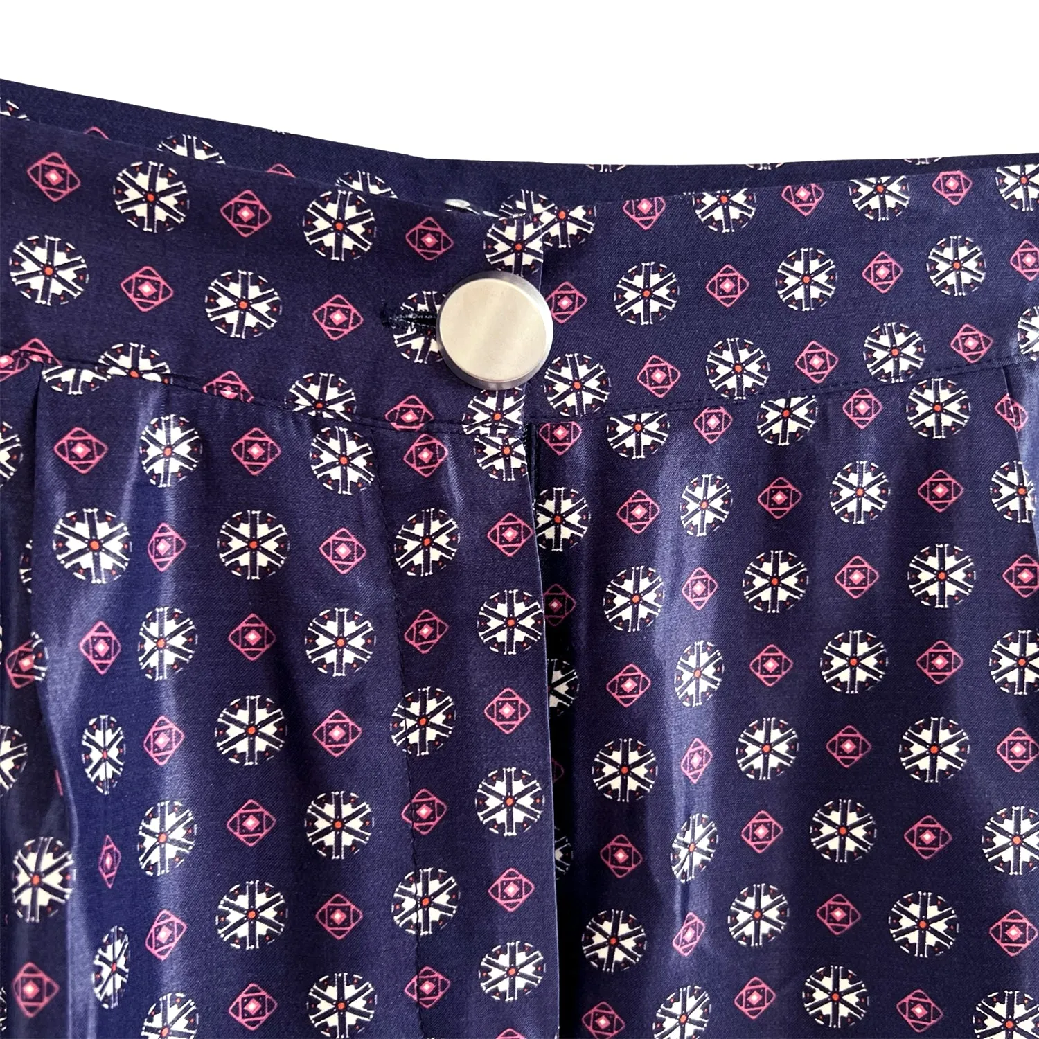 Wide-Leg Pants in Orange & Blue Satin