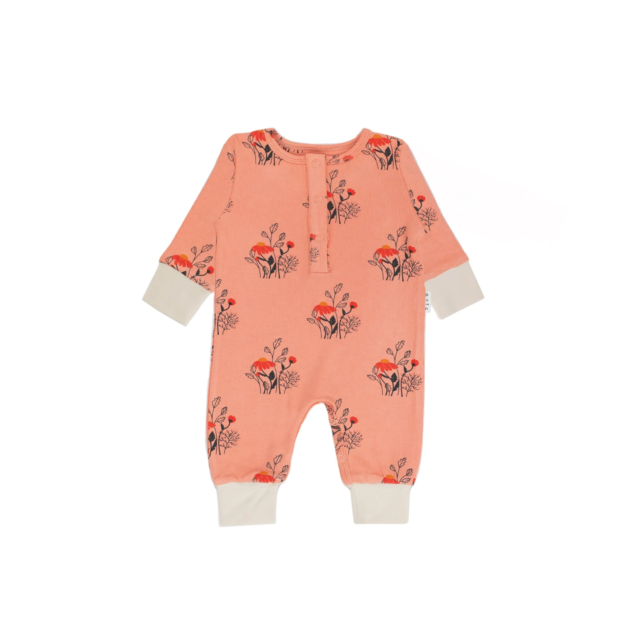 WILDFLOWER RIB LONG SLEEVE ROMPER