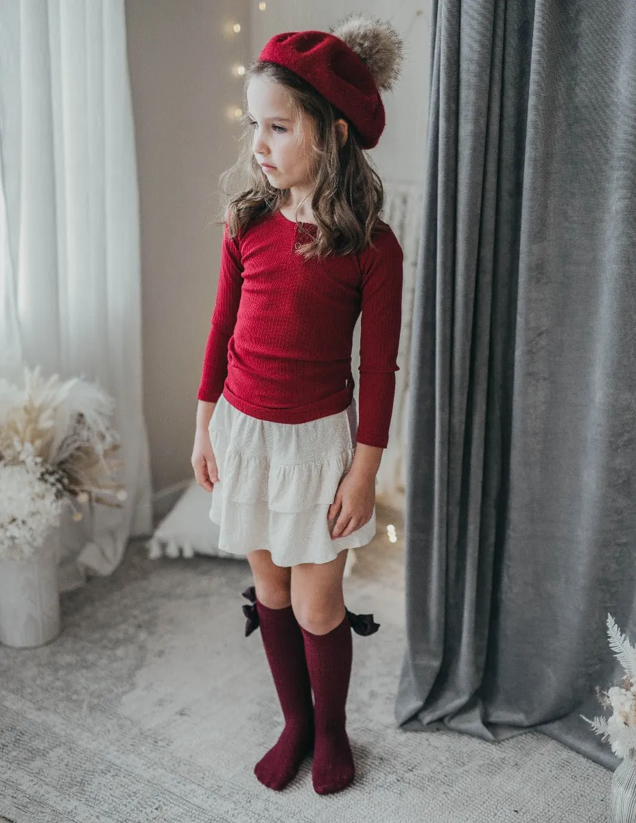 Willow Long Sleeve Top - Storybook Red