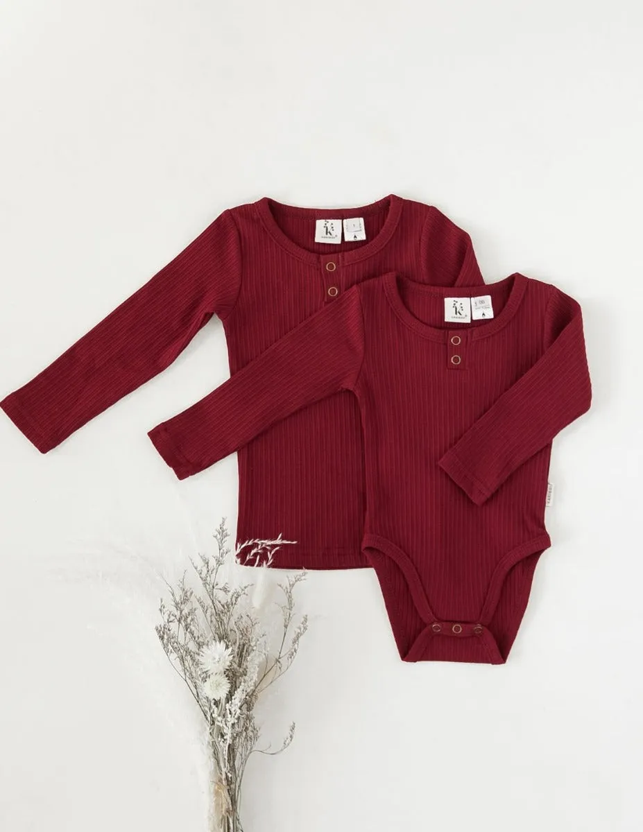 Willow Long Sleeve Top - Storybook Red