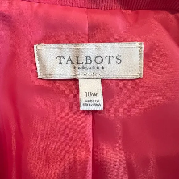 Woman's Talbot's Pink Corduroy Blazer, Perfect for spring or summer time, Size 1