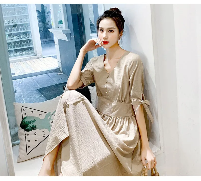 Women Clothing Long Sleeve Maxi Dress Oversized Kaftan Shirt Dress Plus Summer