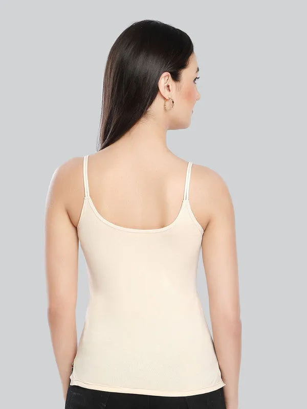 Women Cotton Blend Cream Solid Casual Camisole Cam-02-Cream