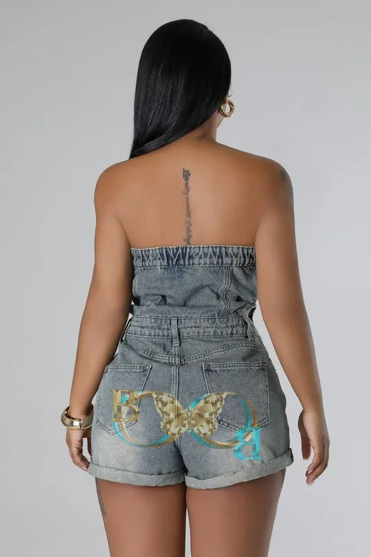 WOMEN FASHION DENIM ROMPERS