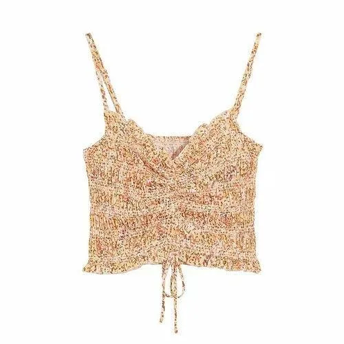 Women Floral Pirnted Sleeveless Camis Tops