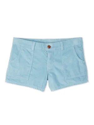 Women's Corduroy Shorts - Light Blue