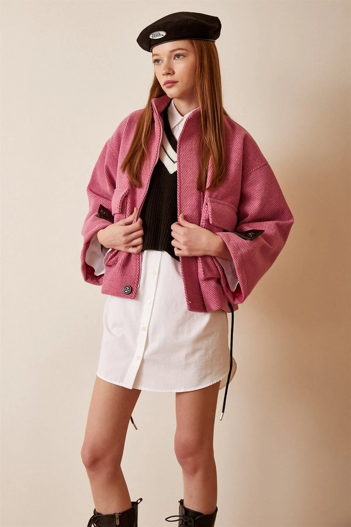Women's Lace-up Crop Jacket