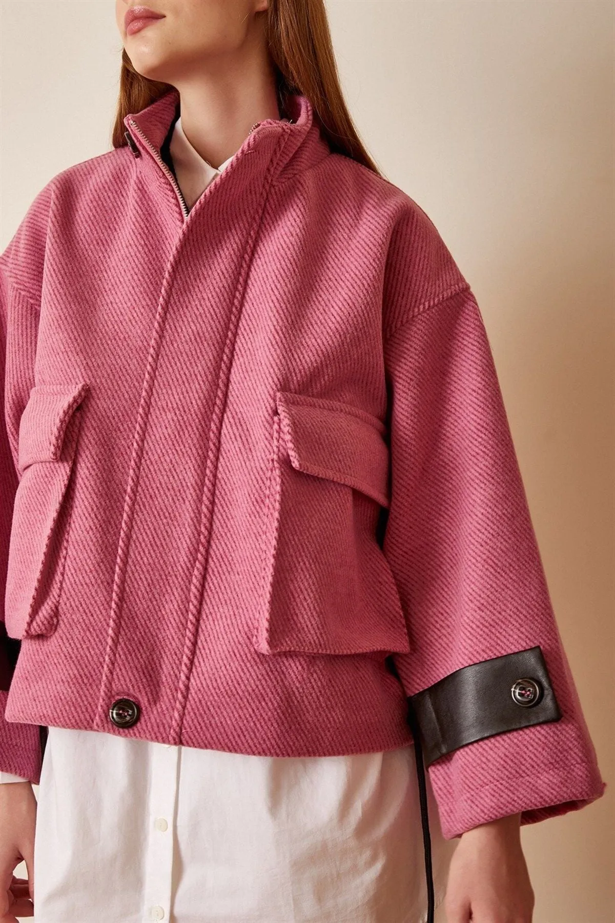 Women's Lace-up Crop Jacket