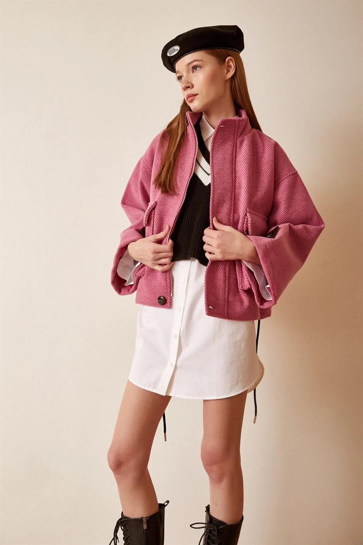 Women's Lace-up Crop Jacket