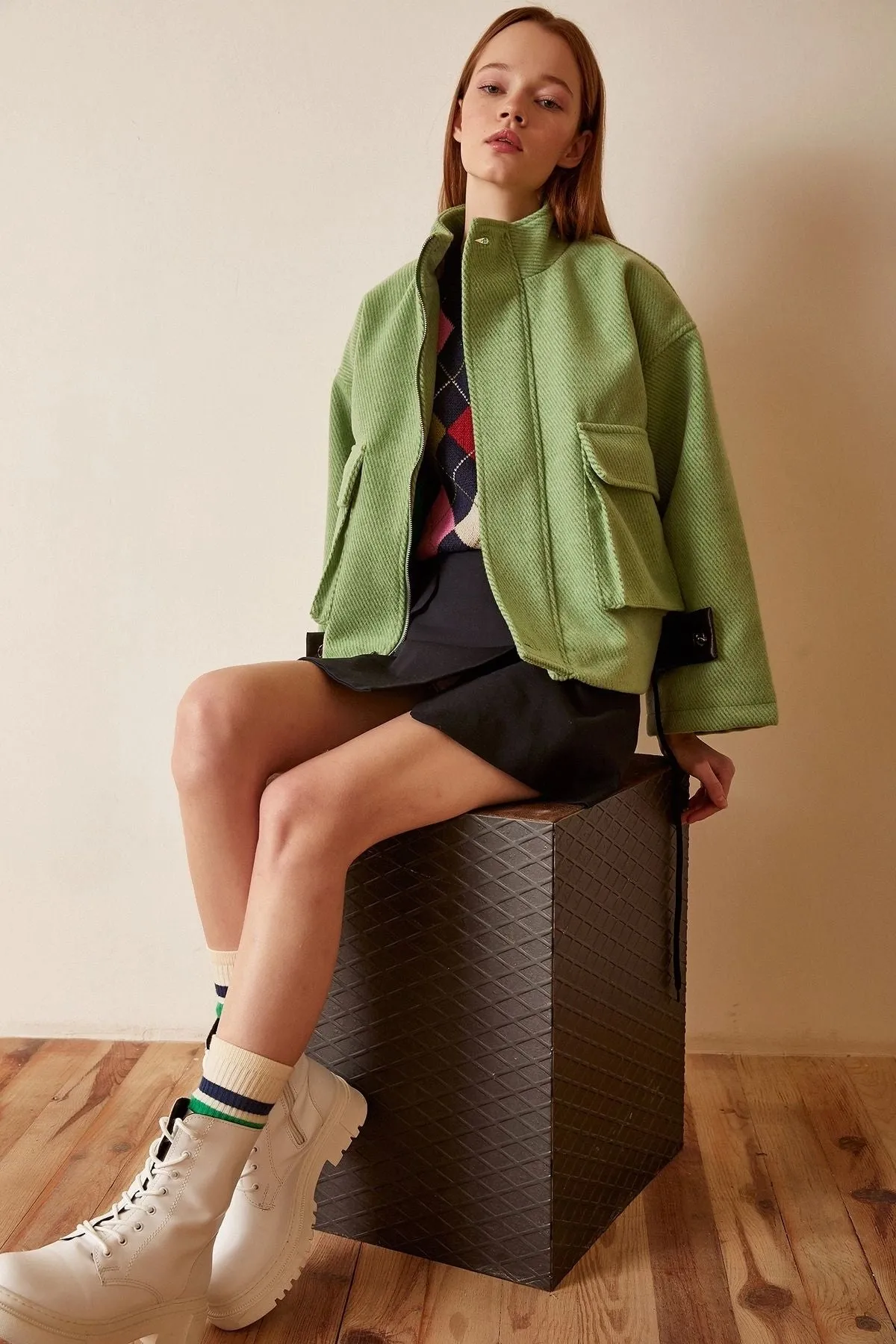 Women's Lace-up Crop Jacket
