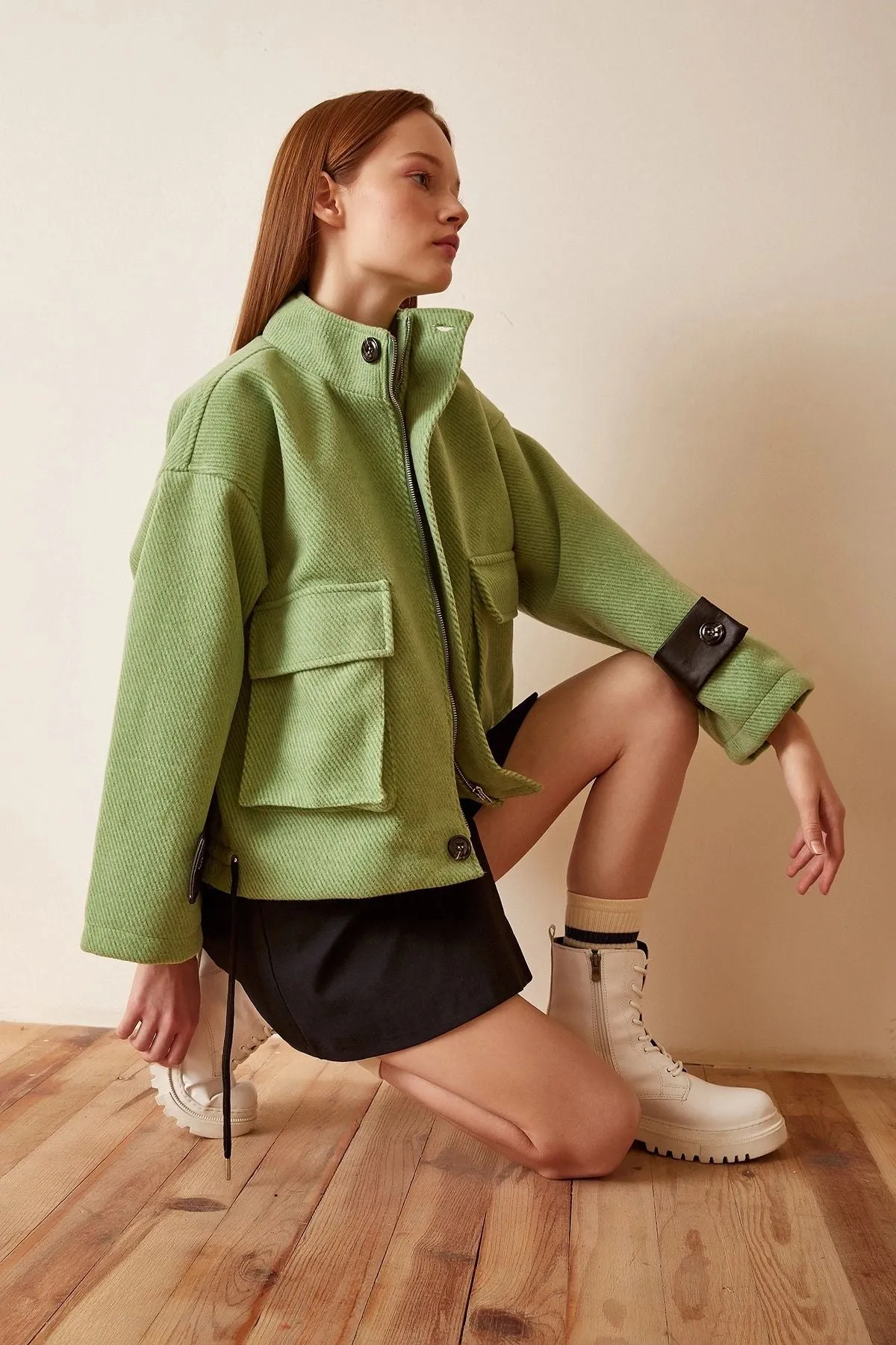 Women's Lace-up Crop Jacket