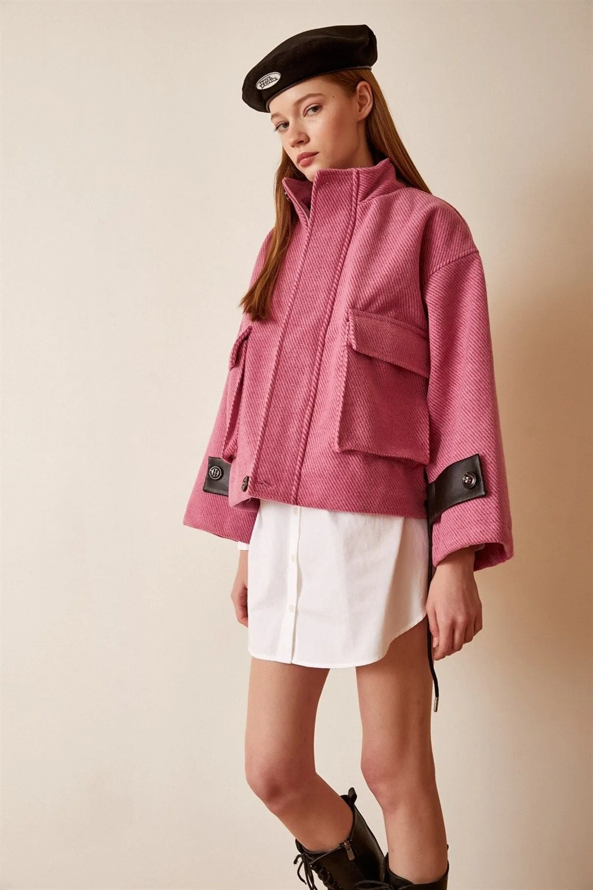 Women's Lace-up Crop Jacket